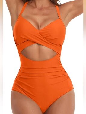NWT Eomenie One Piece Tummy Control Cutout High Waisted Bathing Suit Swimsuit